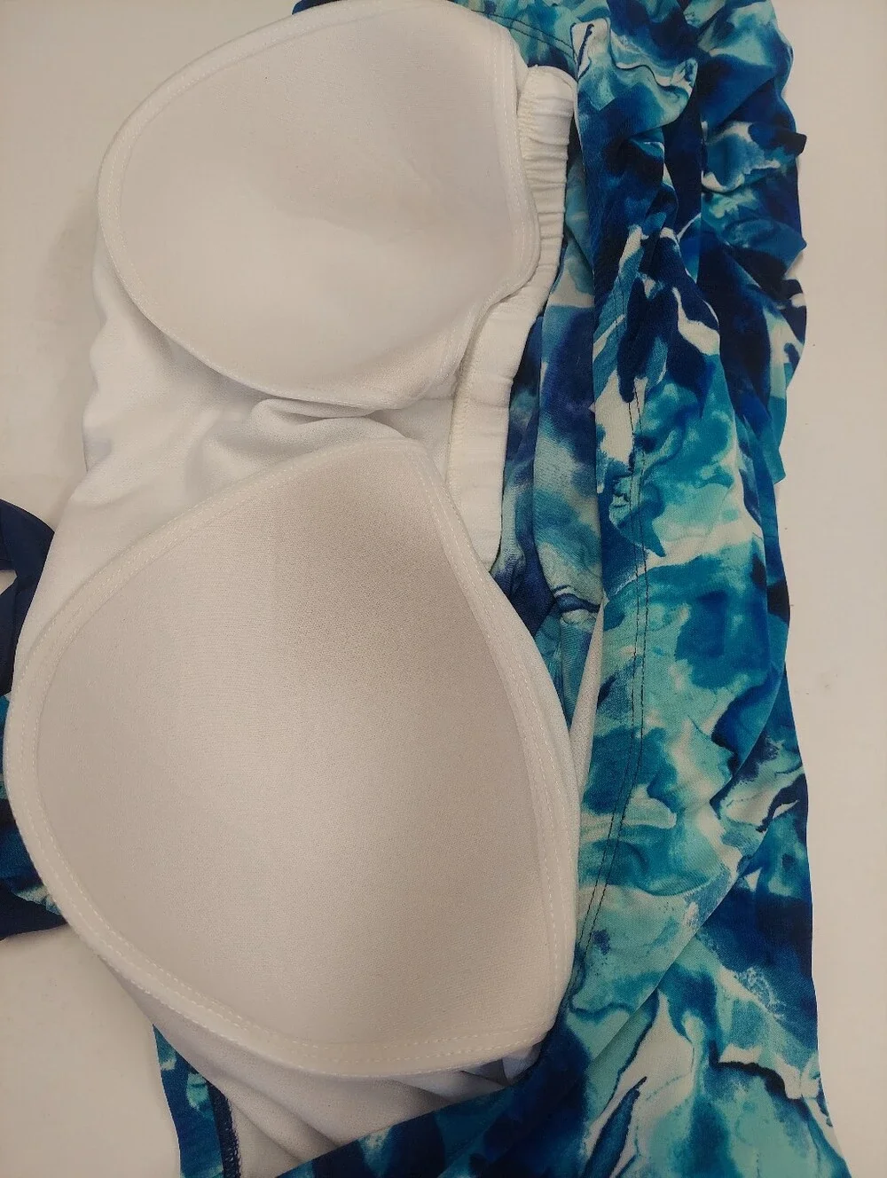Bal Harbour Blue Abstract Halter Swim Tankini Top